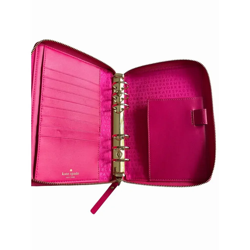 Kate Spade Wellesley Planner Organizer Pink Zip Around 6 Ring Binder Agenda